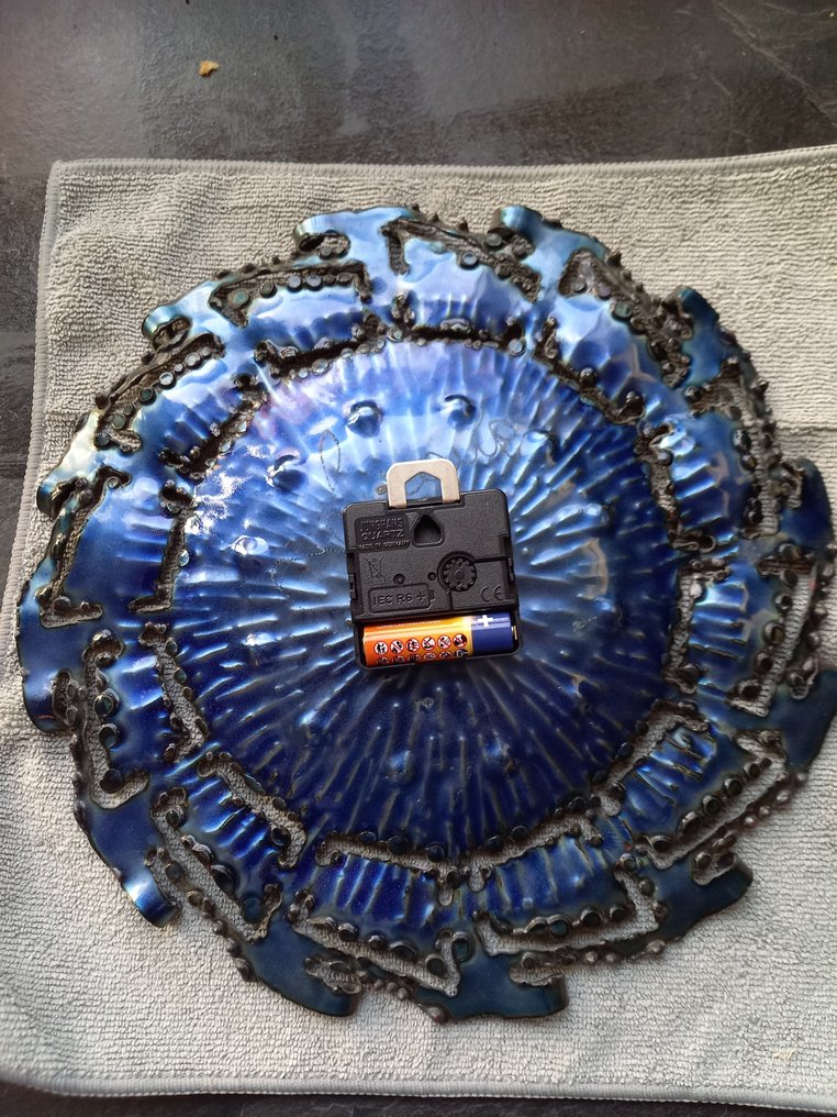 挂钟 -  老式 - 搪瓷 - 1950-1960 #4.3