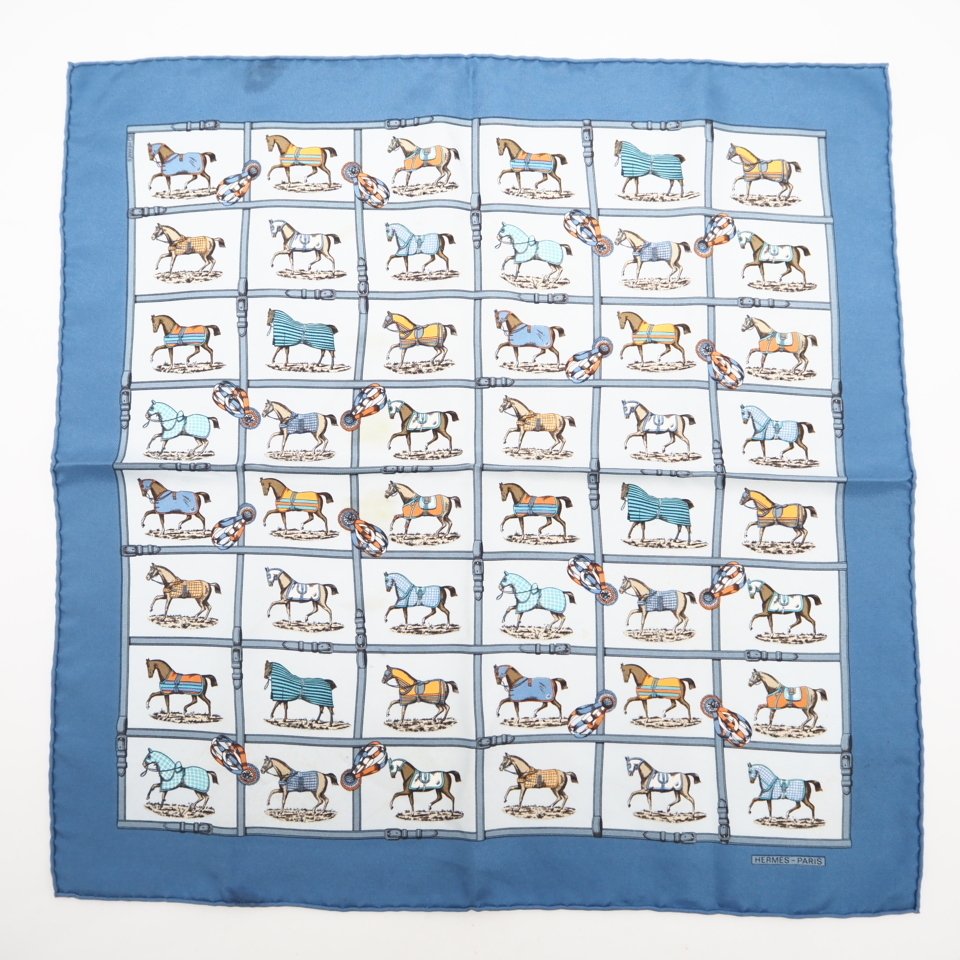 Hermès - Scarf Carré 45 “48 Horses in the Paddock” - Sciarpa #1.0