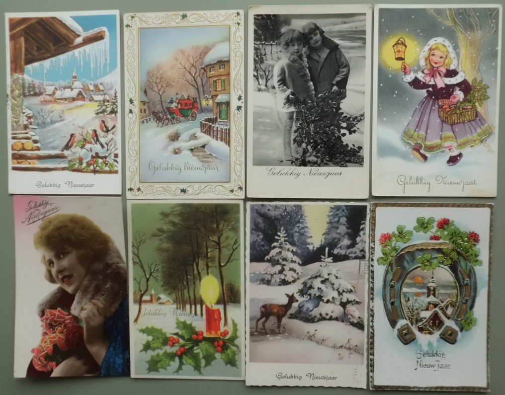 Παλιά χριστουγεννιάτικες κάρτες - Χριστούγεννα, Χριστούγεννα, Νέο Έτος, φαντασία - Καρτ-ποστάλ (175) - 1910-1960 #1.0
