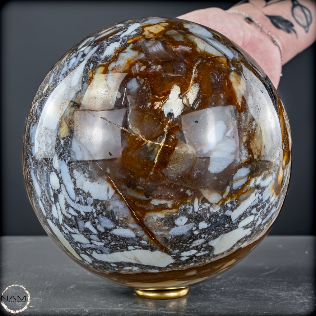 Ekskluzywna kula z opalu, karneolu i agatu z Indonezji – Naturalna elegancja w doskonałej formie- 3011.77 g #4.3