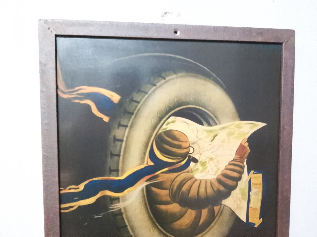 Michelin - Opettaa raudassa. - michelin - Mainoskyltti - 1950 - Rauta #3.2