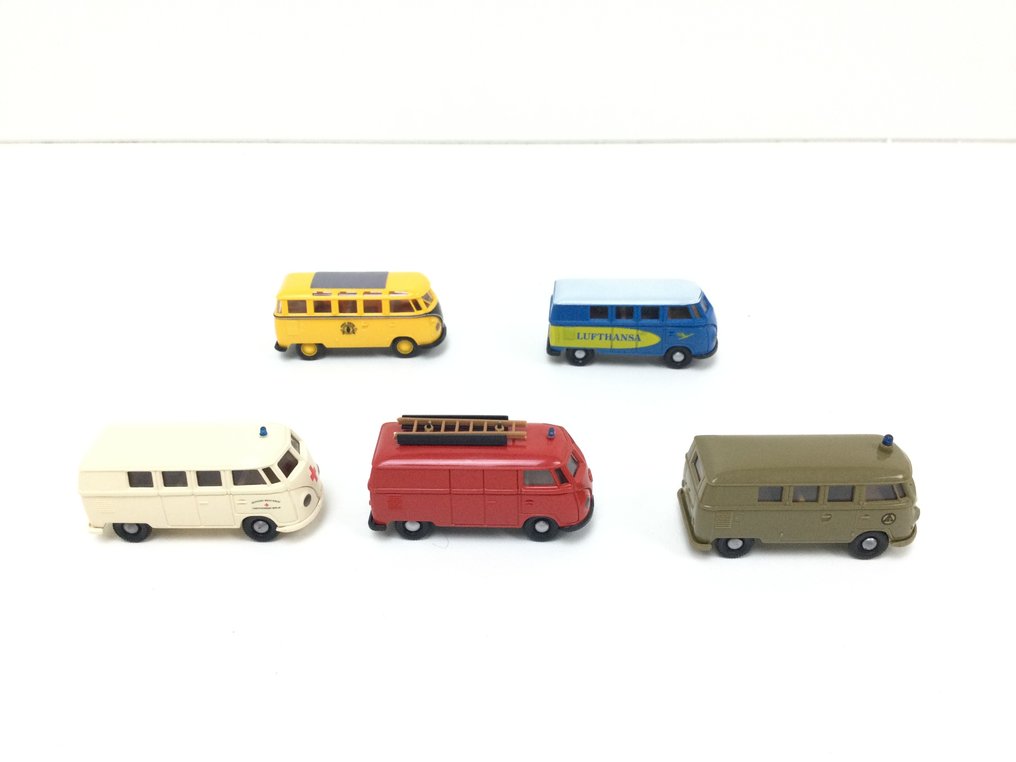 Brekina 1:87 - Modellauto (12) - Wunderschöne Modelauto's, darunter 10 Spijl VW Busjes. #1.0