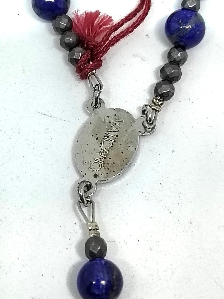 Terço - Raro rosário do Vaticano em prata 925 e lapislázuli da coleção, magnificamente trabalhado. - 2000-2010 #3.2