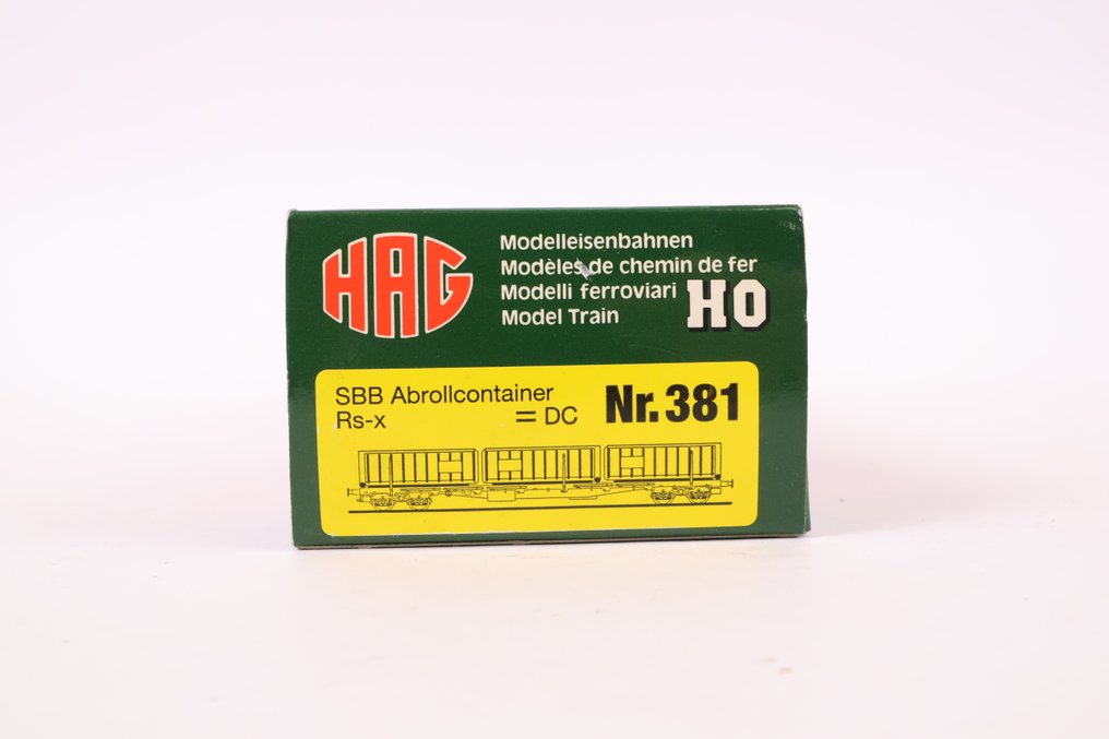 HAG H0 - 381 - Modellvonat teherfuvarozás (1) - Rongenwagon típus Rs-x ACTS-tól származó afroládákkal. - SBB-CFF #3.2