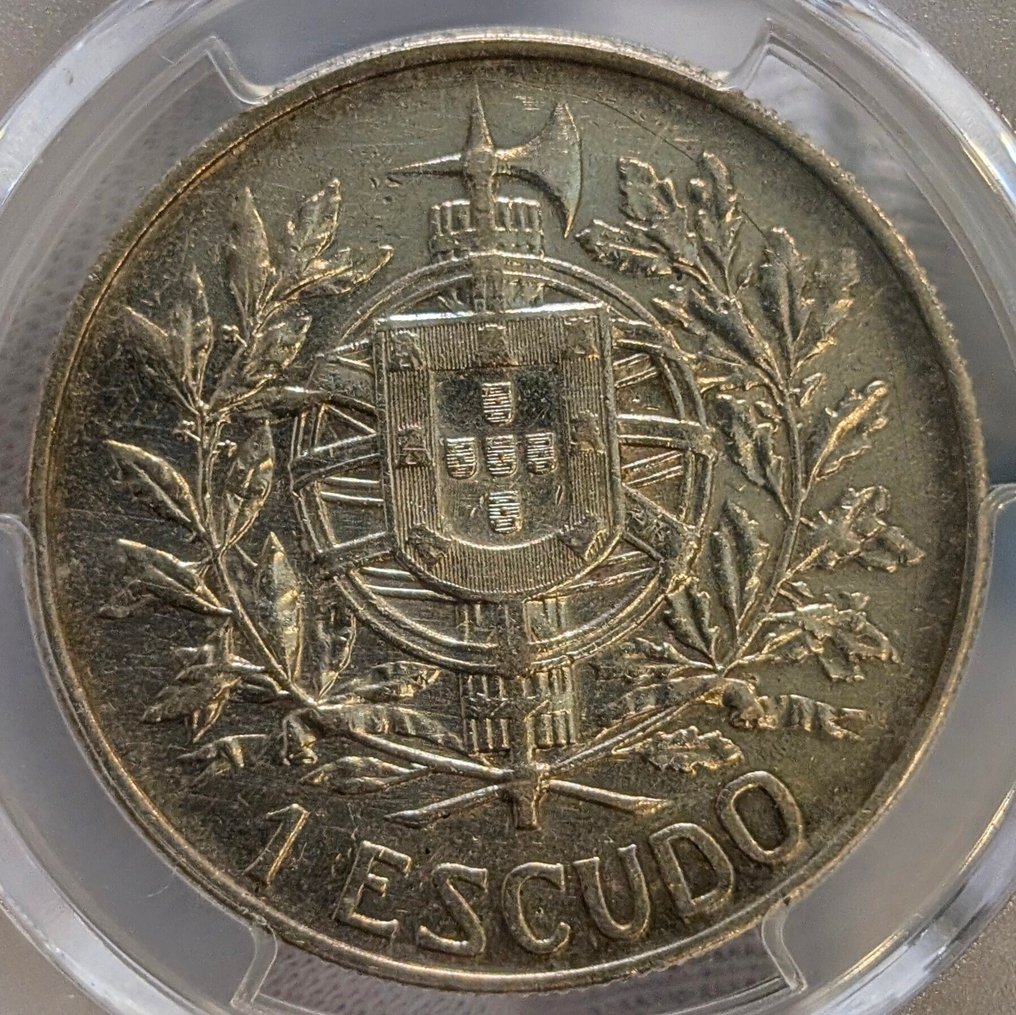 Portugal. Republic. 1 Escudo 1914 (5 de Outubro 1910) Cleaned AU Detail (No reserve price) #3.2