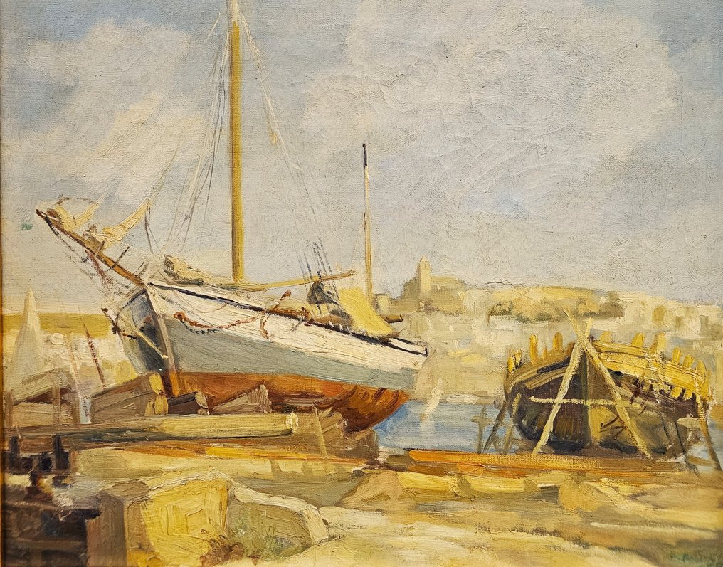 Vicente Ferrer Guasch (1917–2008) - Shipyards in the Sun: Boats at Rest #1.0