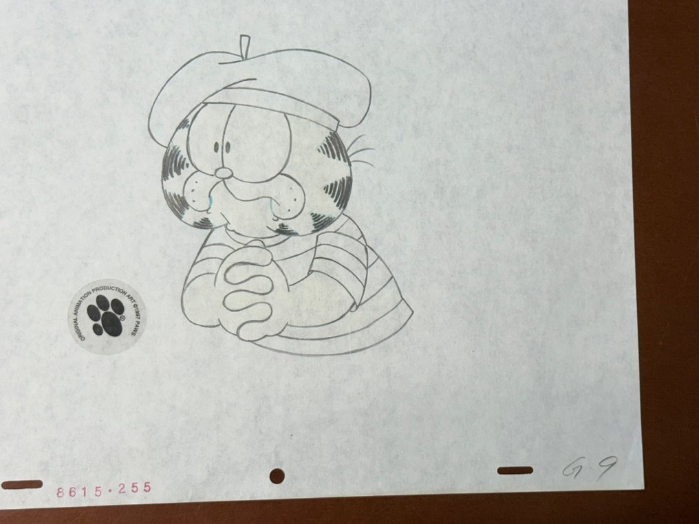 Garfield and Friends (1988) - 1 Original animation drawing of Garfield, hand drawn and labeled #3.2