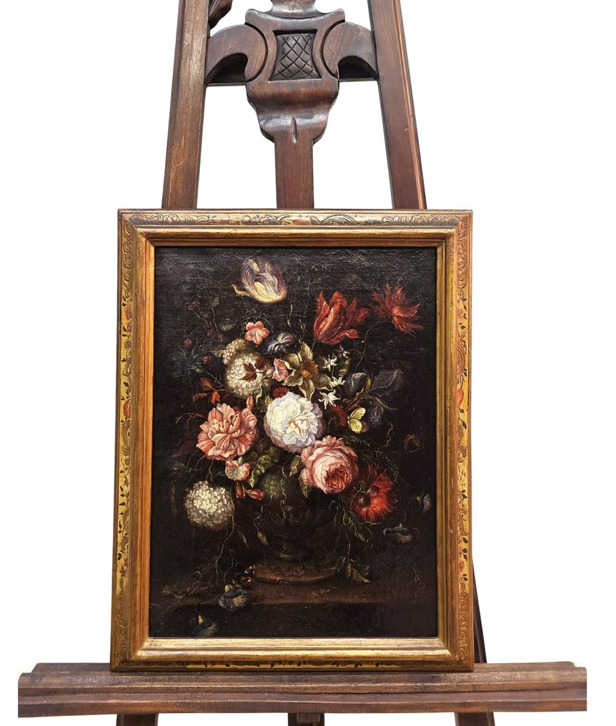 Benito Espinos (1748-1818), Circle of - Bouquet baroque dans un vase en pierre #2.1