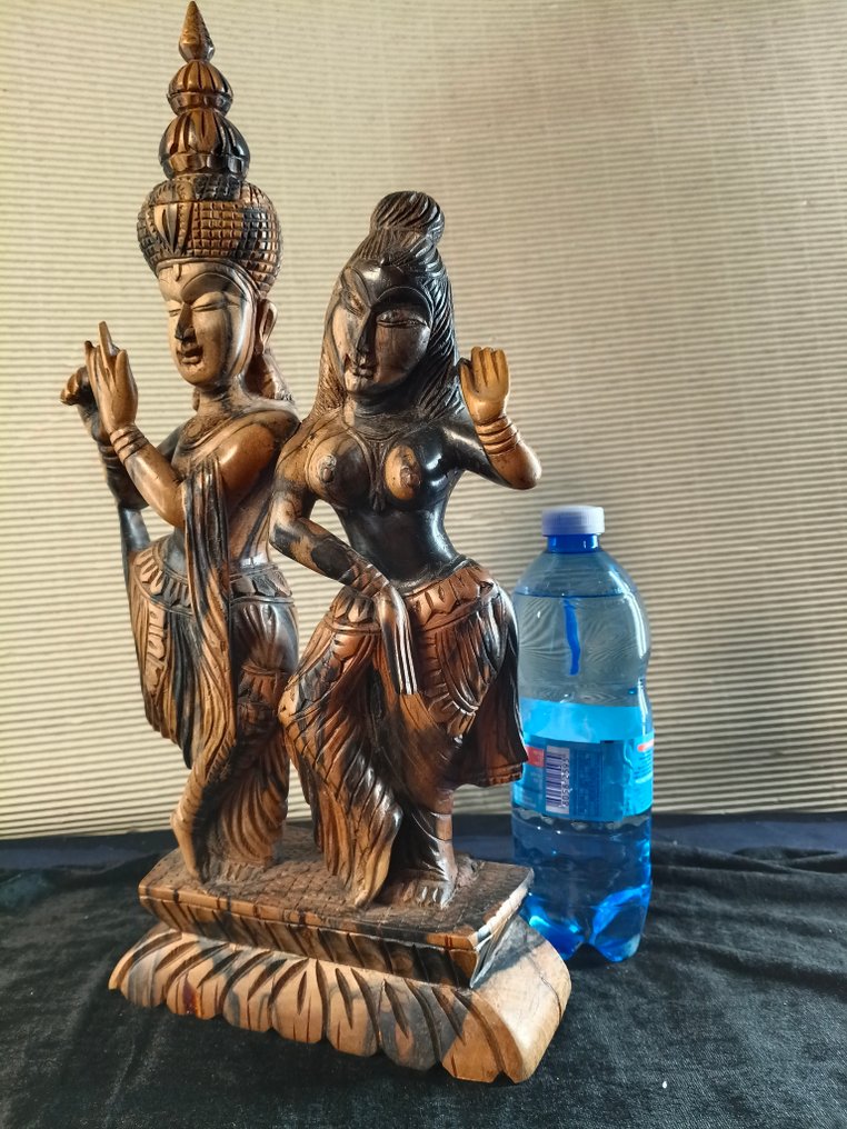 Κρίσνα και Ράντα - Ξύλο, Coromandel - Ινδία - Το δεύτερο μισό του 20ού αιώνα. #1.0