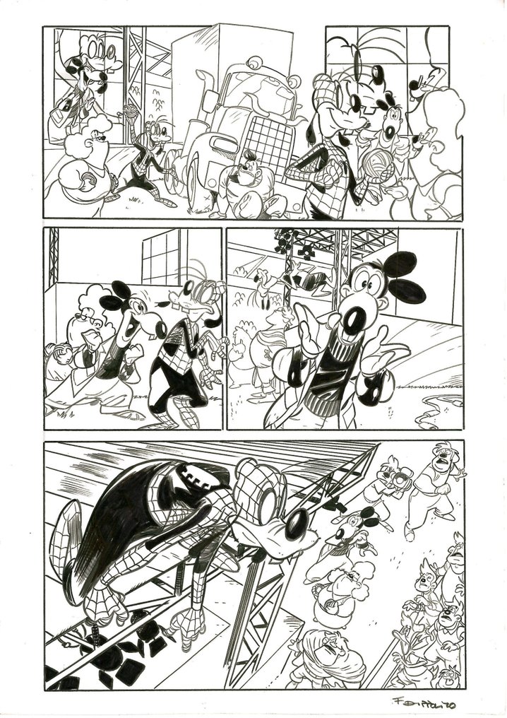 D'Ippolito, Francesco - 1 Original page - Topolino - "What If...? Goofy Became Spider-Man" - 2025 #1.0