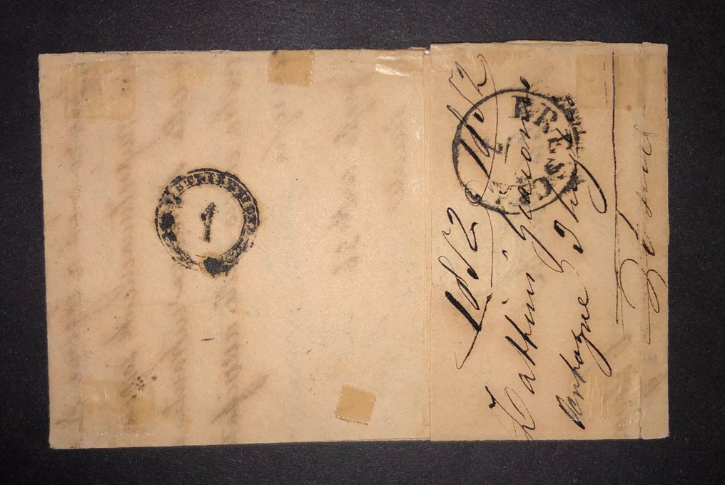 Austria 1850/1851 - Lombardo Veneto 15 cent 2’ type 1851 Corna signed Vaccari #2.1