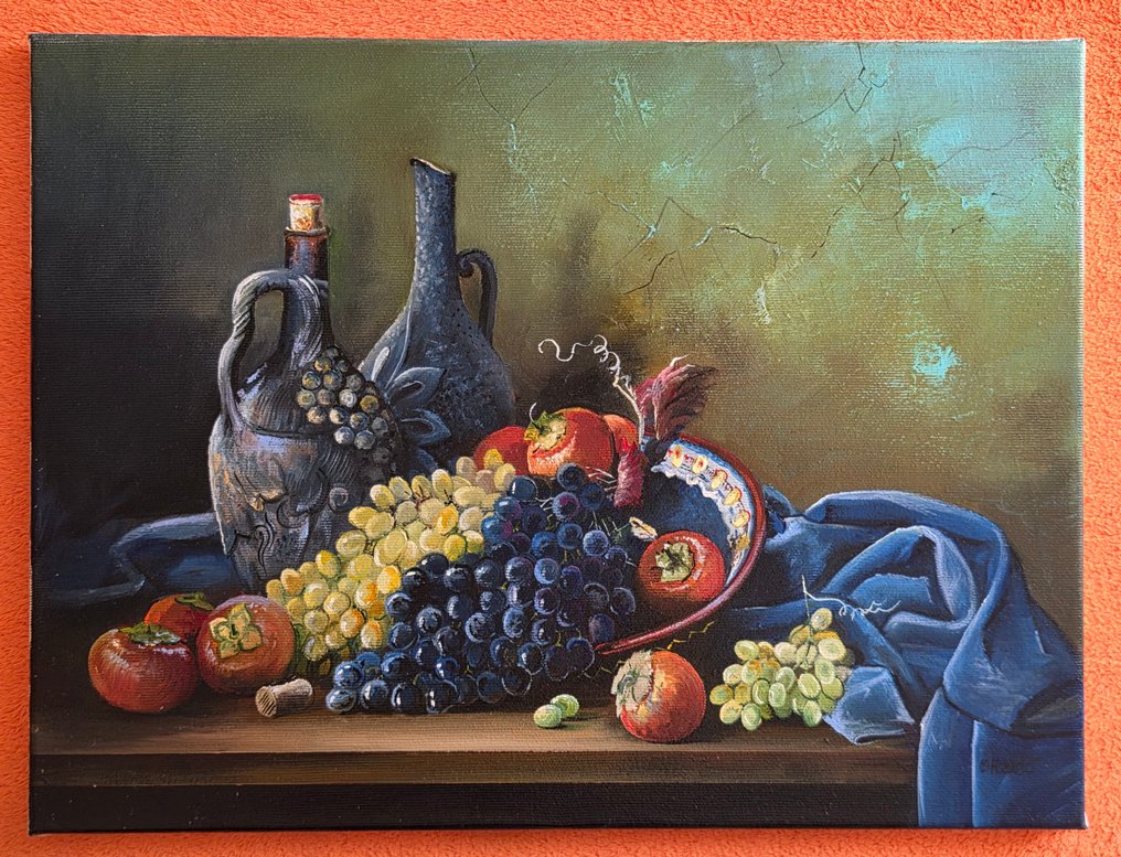 Alexander Nakonechnyi (XX-XXI) - Still life with grapes and persimmons #3.2