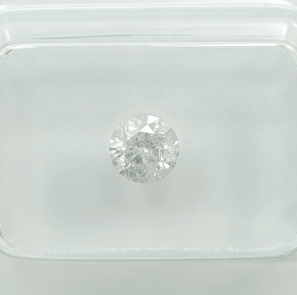 沒有保留價 - 1 pcs 鑽石  (天然)  - 0.50 ct - 圓形 - H(次於白色的有色鑽石) - I3 - Gem Report Antwerp (GRA) #3.2