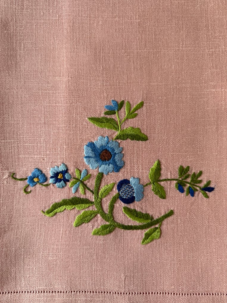 Asciugamani ricamati a mano - Towel (2)  - 92 cm - 60 cm - Pure Linen #1.0
