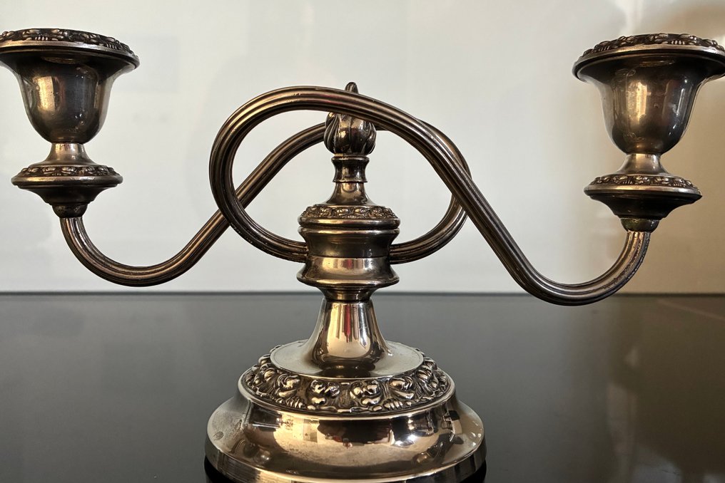 Candeliere (2) - Placcato argento - candelabro #3.2
