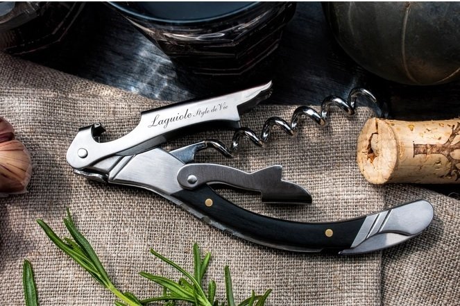 Laguiole - Style de Vie - Τιρμπουσόν -  Laguiole sommeliersmes - Ebbenhout - Ανοξείδωτο ατσάλι #3.2