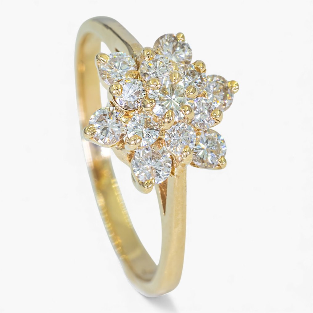 Zonder minimumprijs - Ring - 14 karaat HRD, Geel goud - 0.55ct. tw. Diamant (Natuurlijk) #1.0