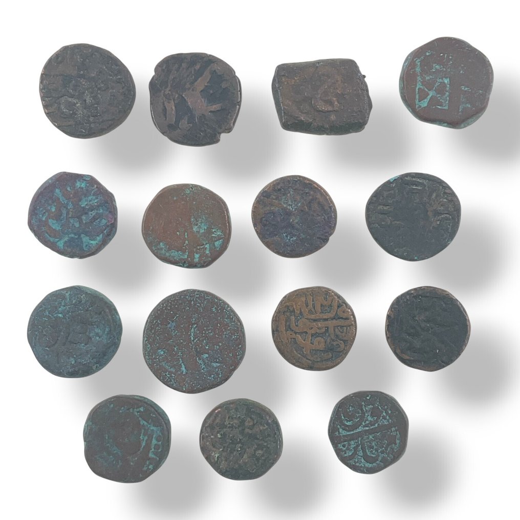 India (Princely States) Lot with 15 Coins - mixed lot  (Sem preço de reserva) #1.0
