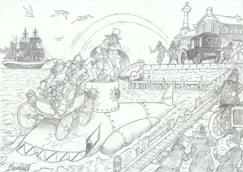 Bernat - 1 Original drawing - Sherlock Holmes - Action at the dock #1.0