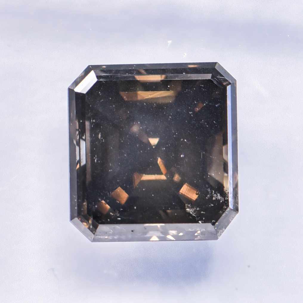 Fără preț de rezervă - 1 pcs Diamant  (Colorat natural)  - 2.00 ct - Smarald - Fancy dark verzui, maroniu Galben - SI2 - IGI (Institutul gemologic internațional) - VG #1.0