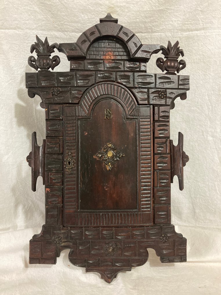 Tabernacle door mounted in wardrobe - Antique - Carved Wood - 1850-1900 #1.0