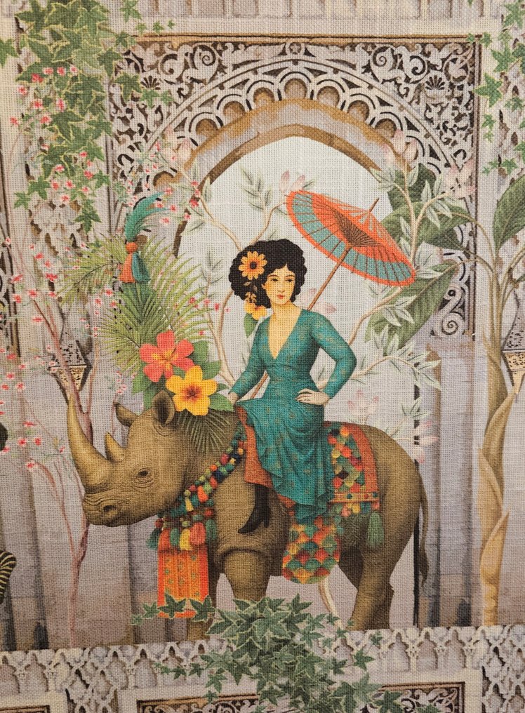 Υφασμα «Κήπος των Θαυμάτων» Εξαιρετικό υφασμα Bohemian με εφέ ραβδωτό - 300x280cm - Art Decó - Ύφασμα  - 300 cm - 280 cm #2.1