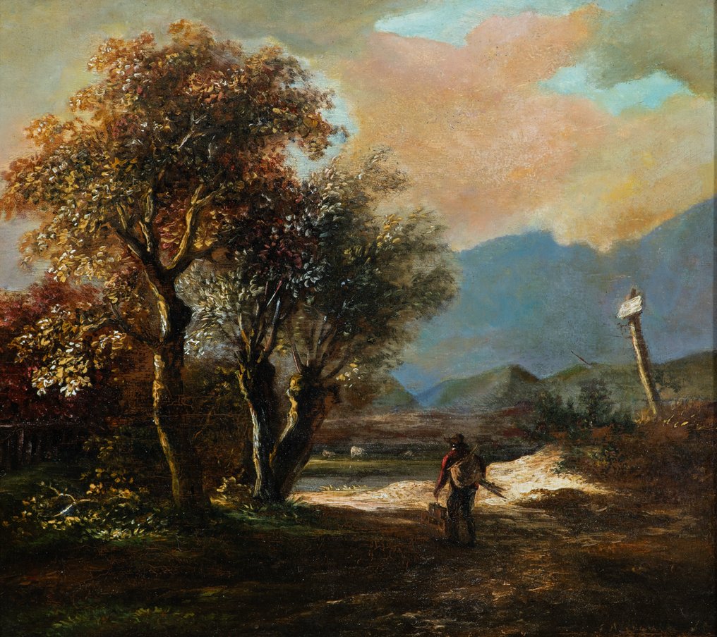 Barbizon School (XIX) - De schilder zoekt zijn onderwerp - NO RESERVE #1.0