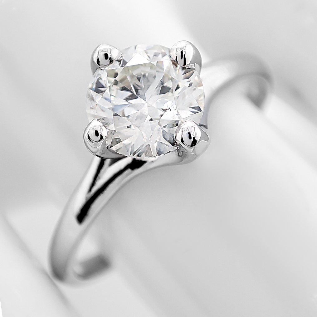 Zonder minimumprijs - Ring - 14 karaat Witgoud - 1.01ct. tw. Diamant (Natuurlijk) - IGI-certificaat #1.0