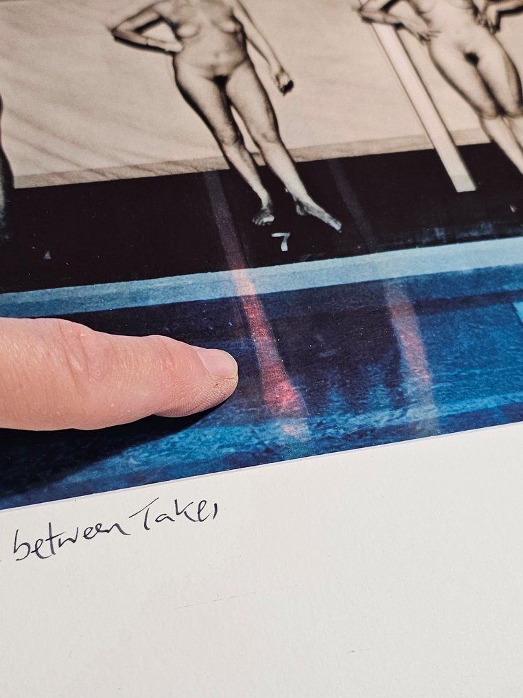 Michael Joseph (1941-) - Fag break between takes, pool ladies series, a unique two-toned unique darkroom print #4.3