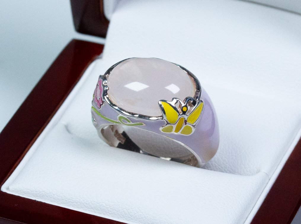 χωρίς τιμή ασφαλείας - Σετ κοσμημάτων 2 τεμαχίων 925 ασημένιο - ροζ χαλαζίας - email #4.3