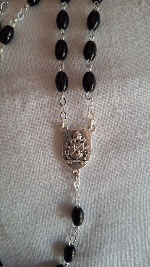 Pope Leo XIV - Rosary of the audience - Blessed and granted by the Holy Father - Silverplated - 2020+ #4.3