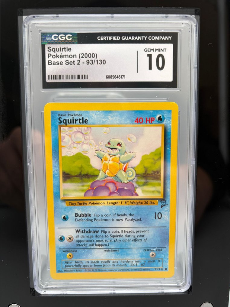Pokémon Graded card - Squirtle - CGC 10 - WOTC - Base set 2 #3.2