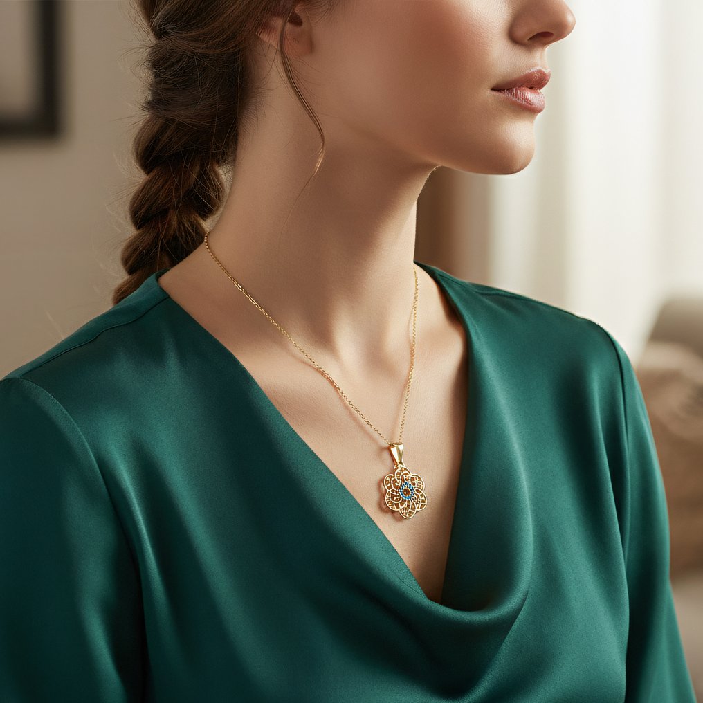 Sans prix de réserve - Collier - 14 carats Or jaune - 8.00ct. tw. Topaze #1.0