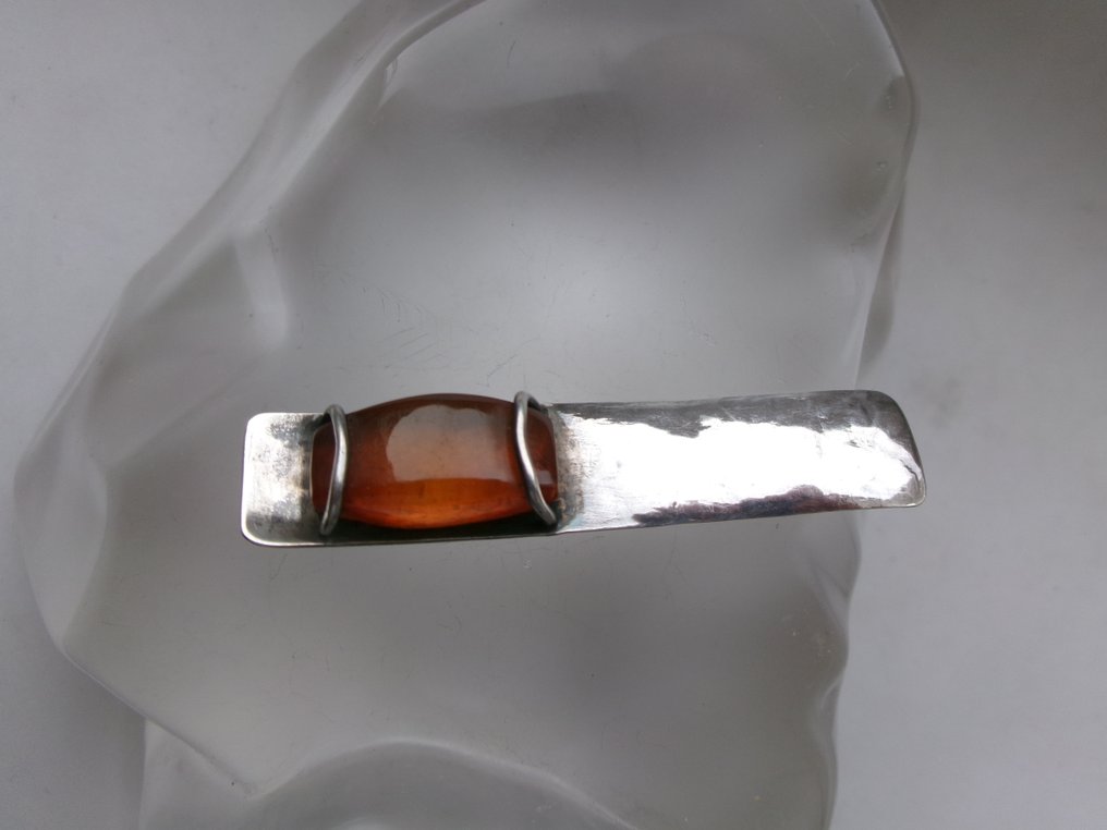 Ασημί, Amber - Καρφίτσα - Art Deco Hein Meyer #2.1