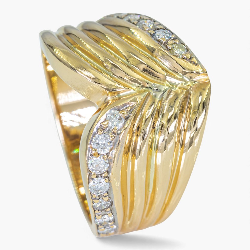 χωρίς τιμή ασφαλείας - Δαχτυλίδι - 14 καράτια HRD, Κίτρινο χρυσό -  0.30ct. tw. Διαμάντι (Φυσικό) #1.0