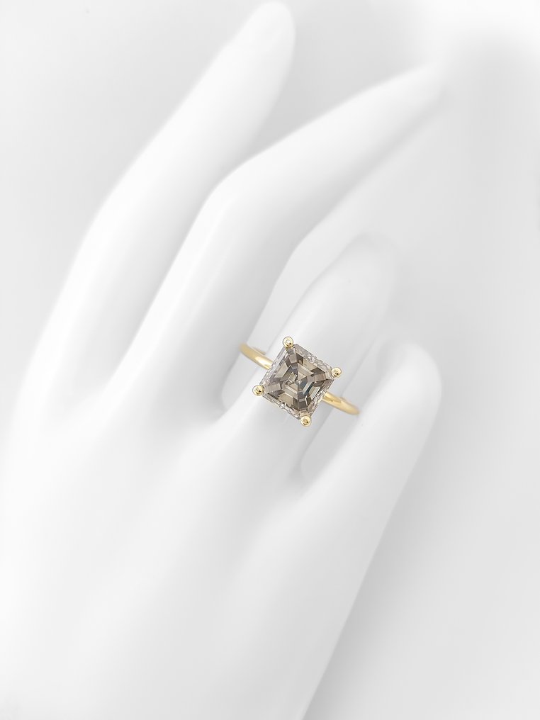 χωρίς τιμή ασφαλείας - Δαχτυλίδι - 14 καράτια Κίτρινο χρυσό - 3.15ct. tw. Διαμάντι (Φυσικού χρώματος) - Πιστοποιητικό IGI #3.2