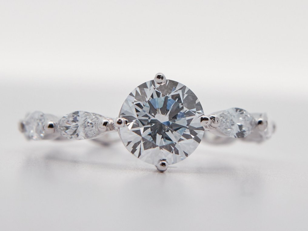 χωρίς τιμή ασφαλείας - Δαχτυλίδι - 14 καράτια Λευκός χρυσός -  2.49ct. tw. Διαμάντι (Εργαστηριακής καλλιέργειας) - Διαμάντι #1.0