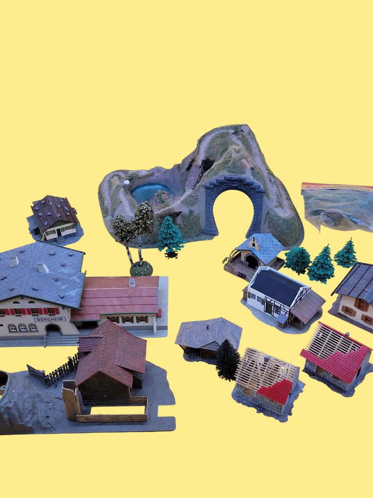handgestaltet, Noch, Busch H0 - Τοπίο τρένου μοντελισμού (17) - Συλλογή τοπίων μοντελισμού σιδηροδρόμων – κτίρια, καλύβες, βουνό τούνελ και αξεσουάρ #1.0