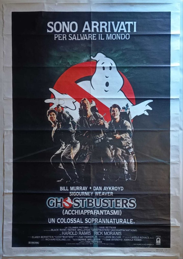 Michael C. Gross - The Ghostbusters - Rare !! 1984 1st Original Italian Theatrical Release Poster - MINT - No Reserve #1.0