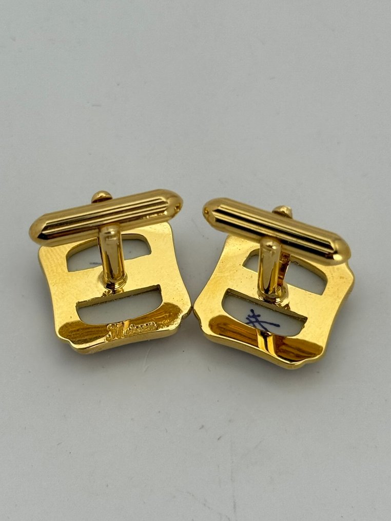 Porzellan, Metall - Manschettenknöpfe - Meissen - Originalbox #4.3