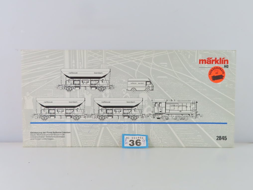 Märklin H0 - 2845 - Ensemble de train (1) - Set de train de 5 pièces « Railbouw Leerdam » avec locomotive diesel et remorques - Privaat #2.1