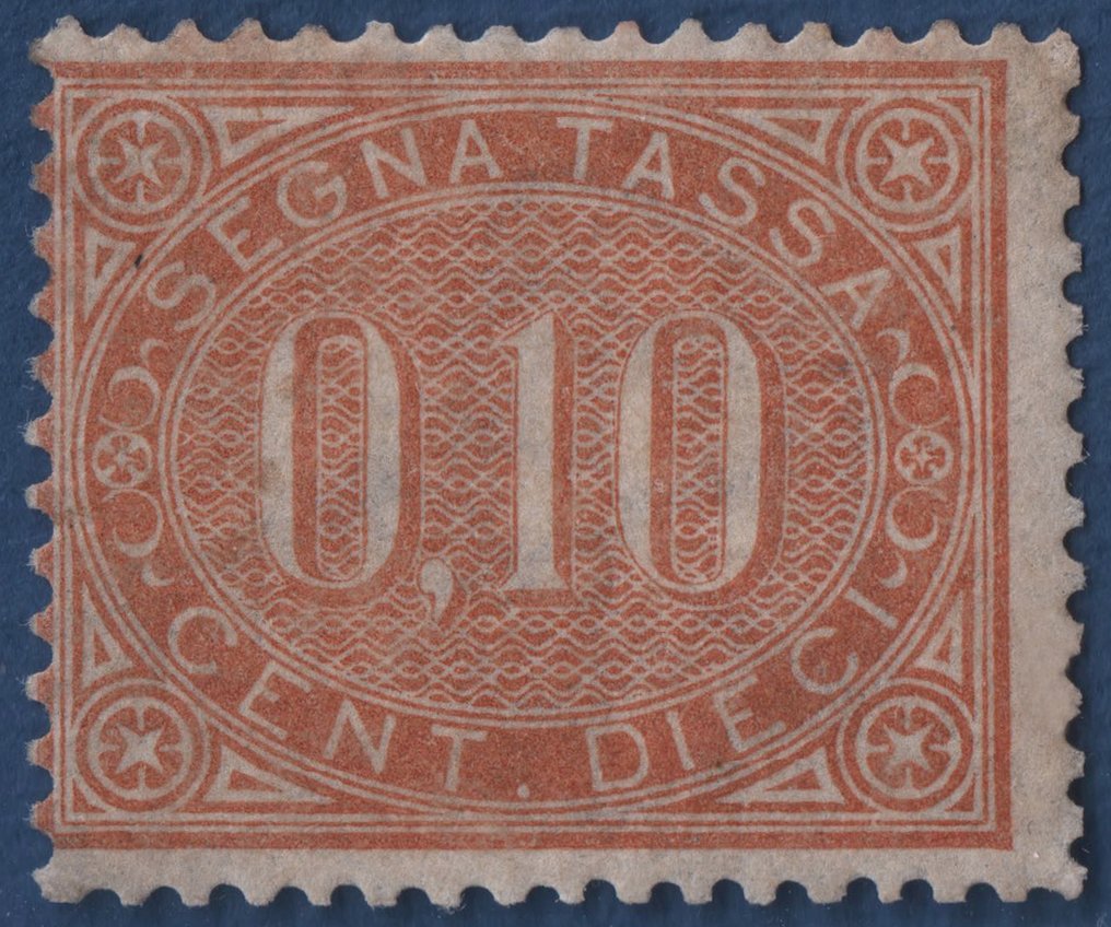 Royaume d’Italie 1869 - Segnatasse 10 c. bruno orange MLH* - Sassone N. 2 #1.0