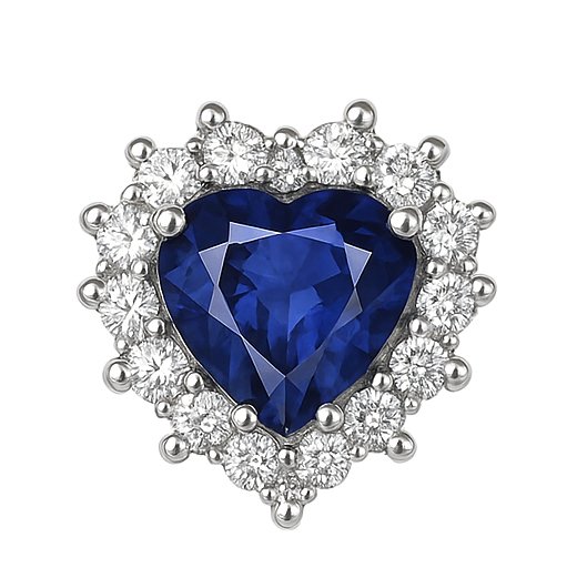 耳环 - 18K包金 白金 -  1.86ct. tw. 蓝宝石 - 钻石 #2.1