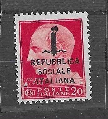 義大利王國 1944 - R.S.I. 20 克拉深红色 Giulio Cesare 由 RSI 监制,MNH 证书,Raybaudi 认证。 - Sassone n. 495/A euro 1.250 #1.0