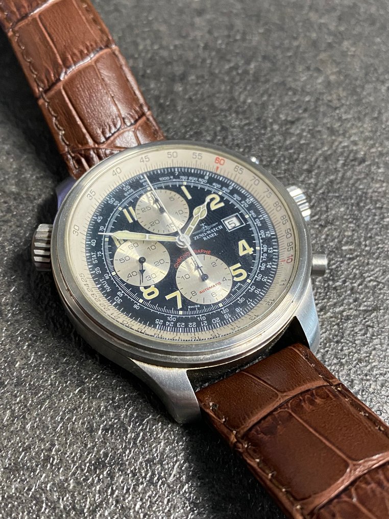 Zeno-Watch Basel - OS Slide Rule Flieger-Chronograph - 8557 - Férfi - 2000-2010 #1.0