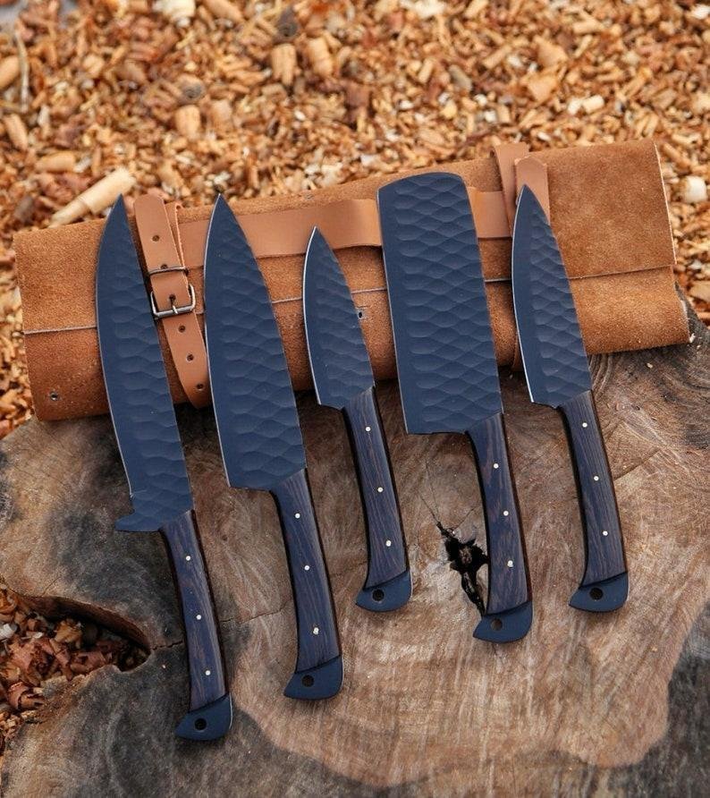 HHH - Coltello da cucina - Kitchen knife set -  Coltelli da chef - Palissandro, sudore - Nord America - Set da chef per barbecue, coltelli da chef #1.0