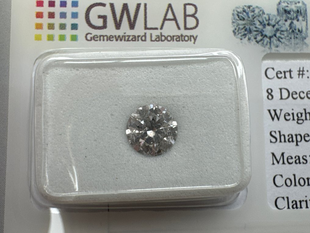沒有保留價 - 1 pcs 鑽石  (天然)  - 0.73 ct - 圓形 - D (無色) - I1 - Gemewizard Gemological Laboratory (GWLab) #1.0