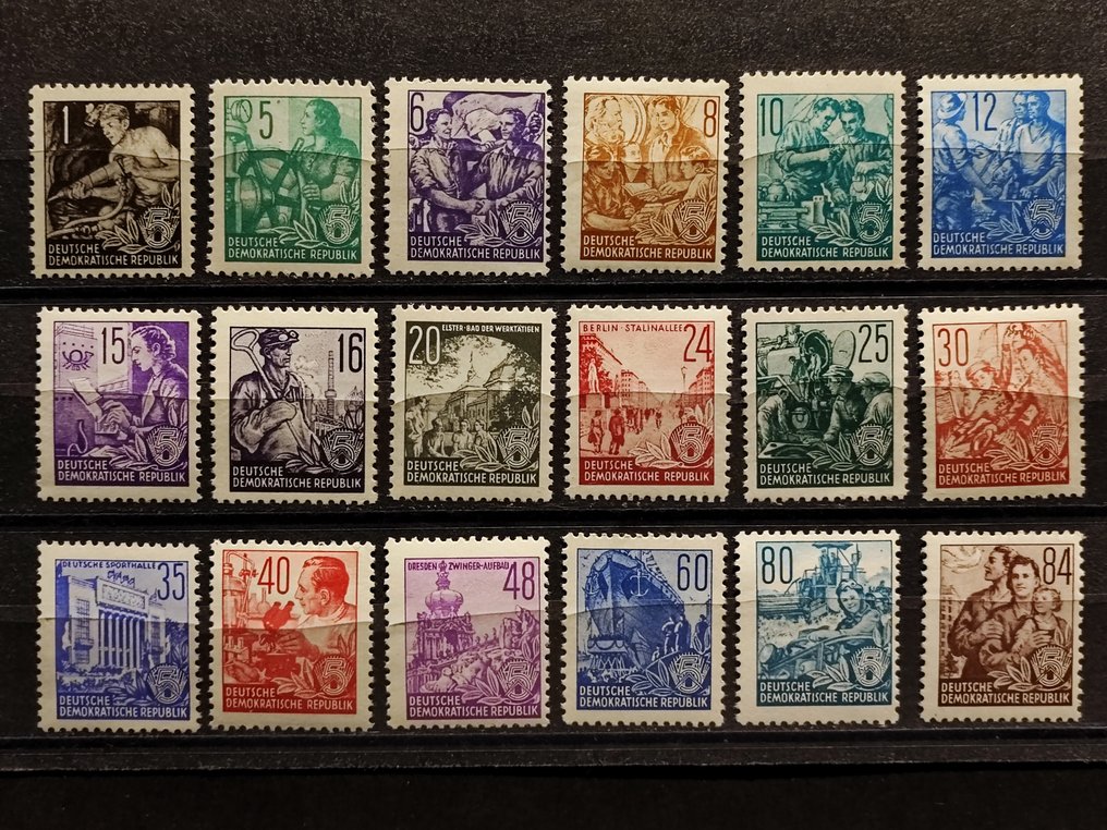 Germania 1953/1954 - Planul de cinci ani DDR probleme MNH - Mi 362/379,405/422, 453/458, 435/442 #1.0