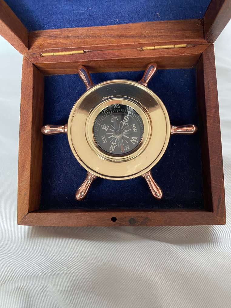 航海用品 - 德国原产的复古青铜舵盘指南针 #3.2