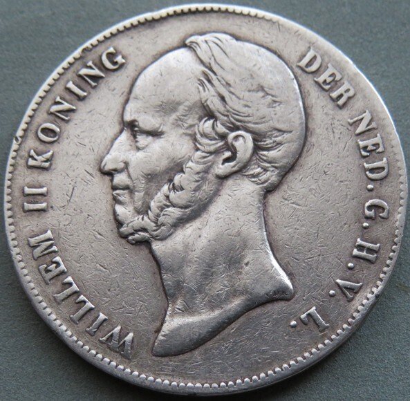 荷蘭. Willem II. 2 1/2 Gulden 1847  (沒有保留價) #1.0